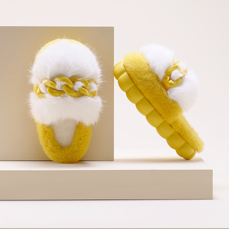 Outdoor Trend Slippers With Thick Bottom Warm In Winter