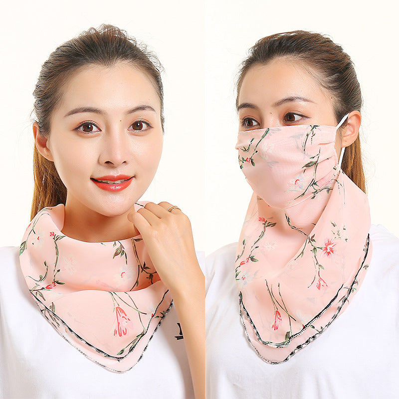 Bib Silk Scarf Women Summer Sunscreen Mask Neck Guard Face Mask