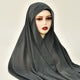 Lazy Chiffon Convenient Headscarf Magnetic Buckle Fixed Anti-drop Solid Color