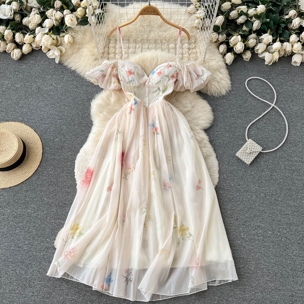 Slim French Dress With High Waist