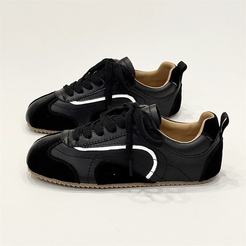 Women's New Arrival Retro Color-Block Flat Derbies All-Match Casual Sneakers