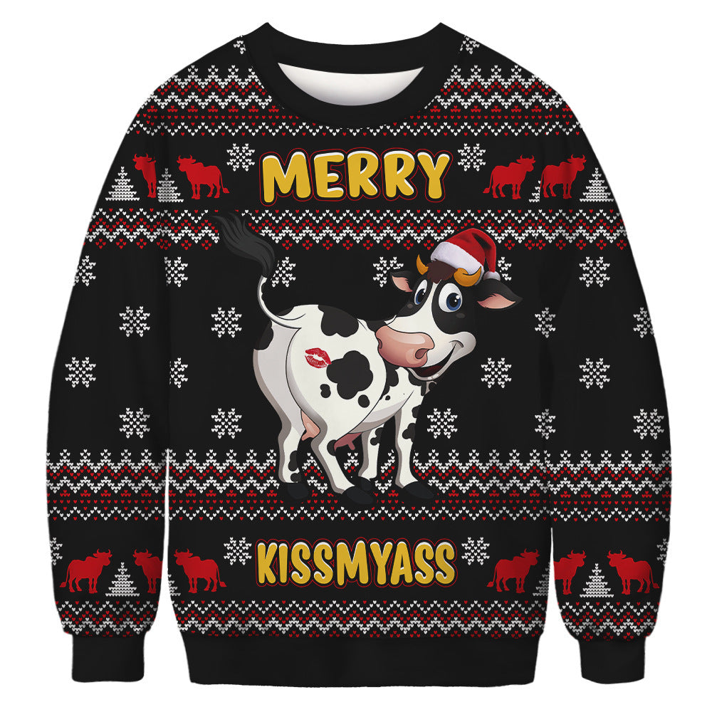 Printed Crew Neck Sweatshirt Autumn And Winter Long Sleeve Loose Women
