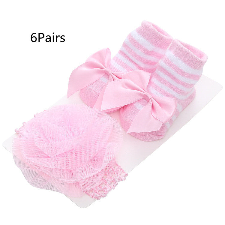 New Striped Solid Color Lace European And American Baby Socks