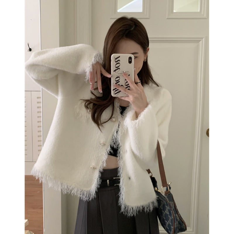 Long Sleeved Sweater Women's Soft Glutinous Design Sense Is Small