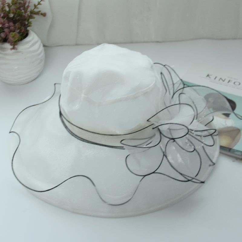 Vintage Flower Mesh Sunbonnet Organza Beach