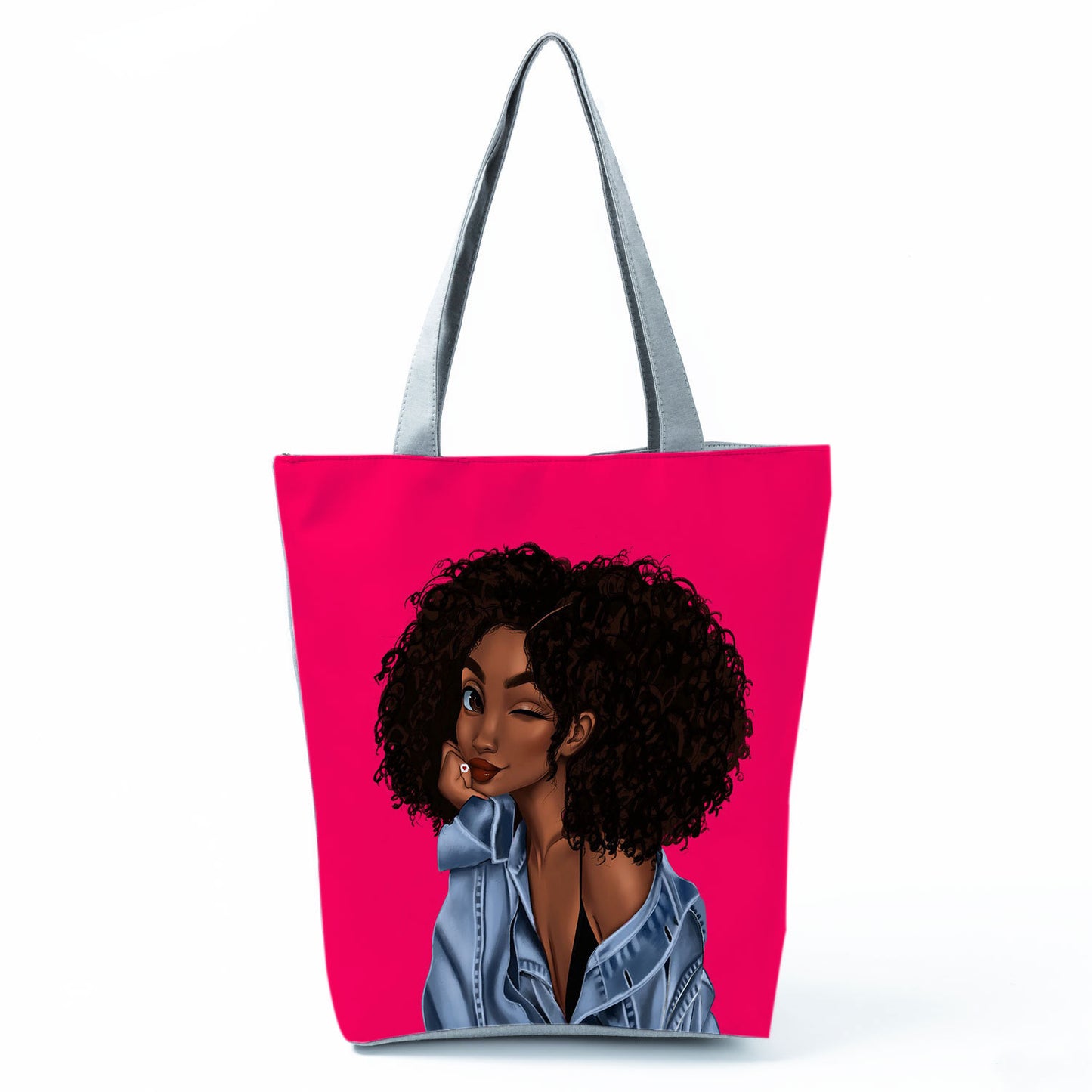 Girls Print Portable Lazy Lightweight Shopping Bag