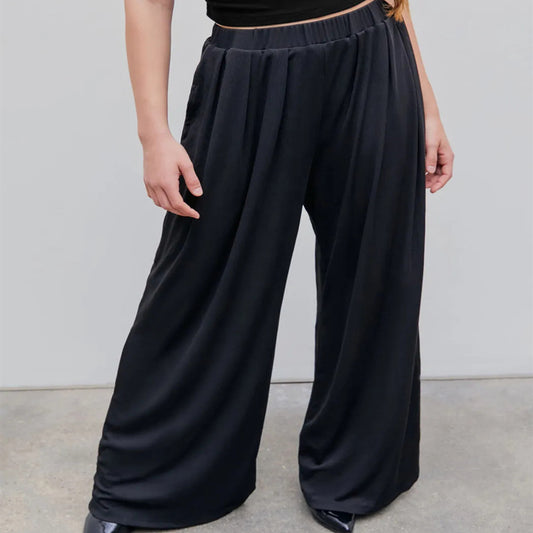 Women's Pants Casual Elastic Wide-leg Pants