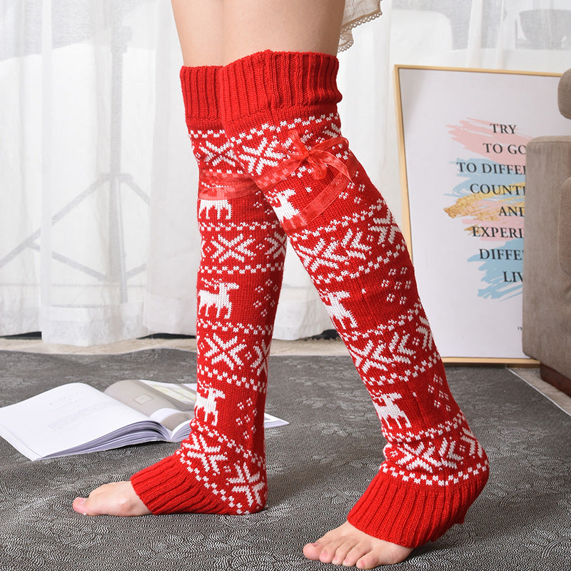 Thickened Warm Wool Stockings Knitted Over-the-knee Bunching Socks