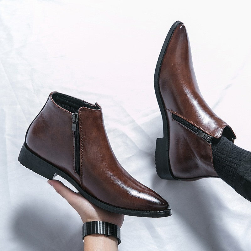 High-Top Pointed Toe Men's Boots Fashion Trend Martin