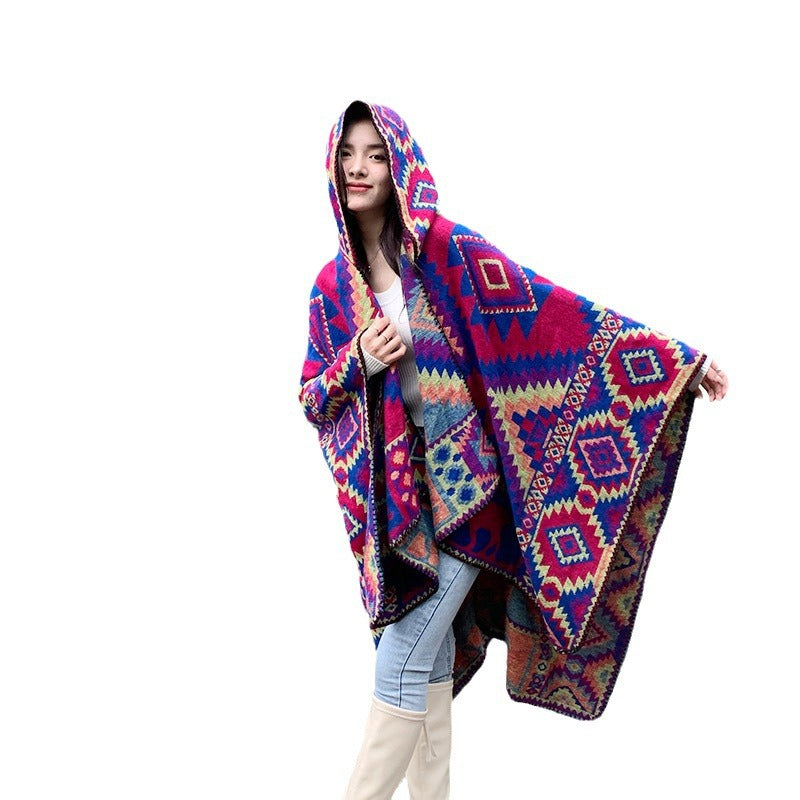 Travel Ethnic Style Women's Shawl Cloak