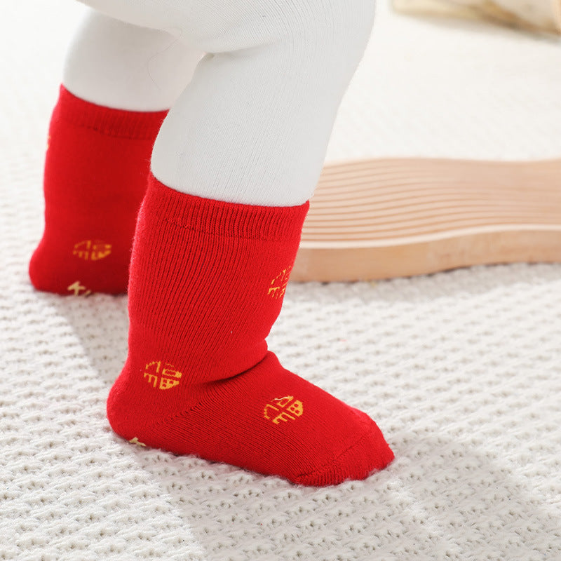 Red New Year Thickened Warm Socks
