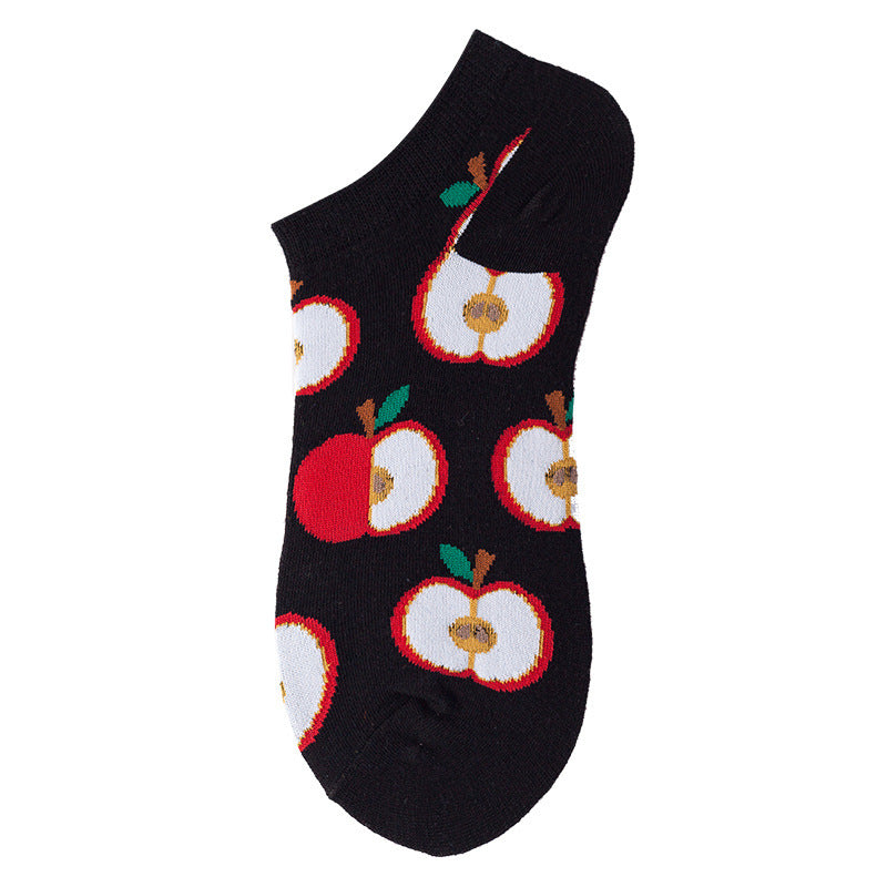 Women's Shallow Mouth Oil Painting Avocado Socks