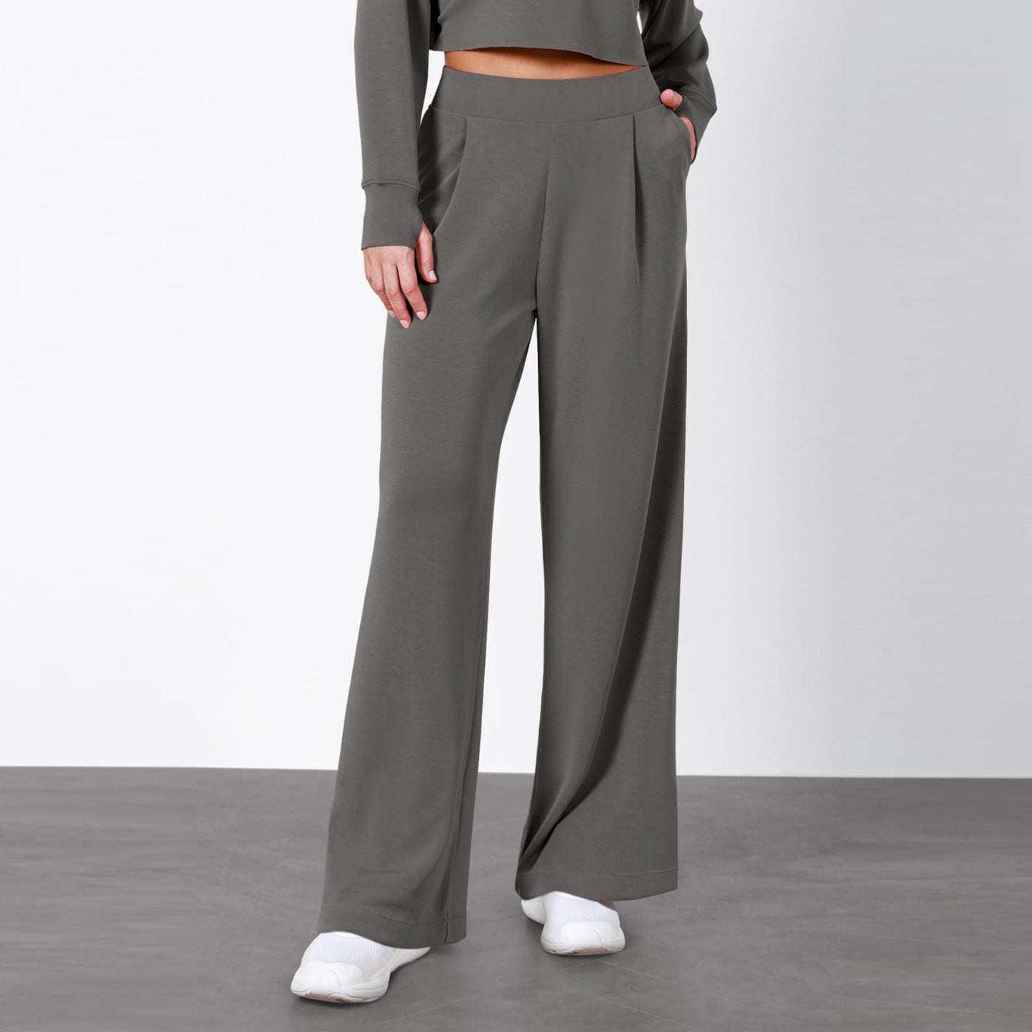 Simple High Waist Female Drooping Straight Pants