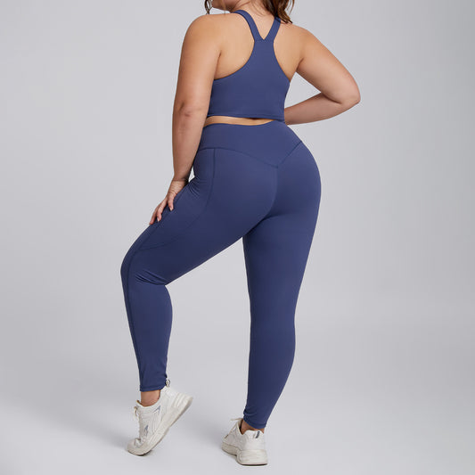 New Plus-Size Womens High-Waisted Yoga Leggings With Pockets