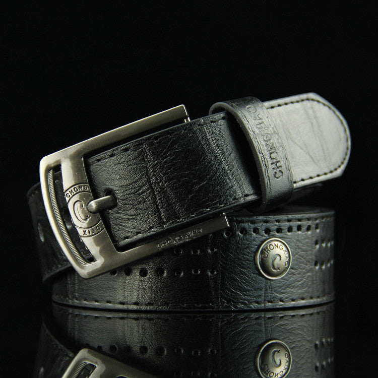 Antique Jeans Strap Rivet Men's Leather Belt