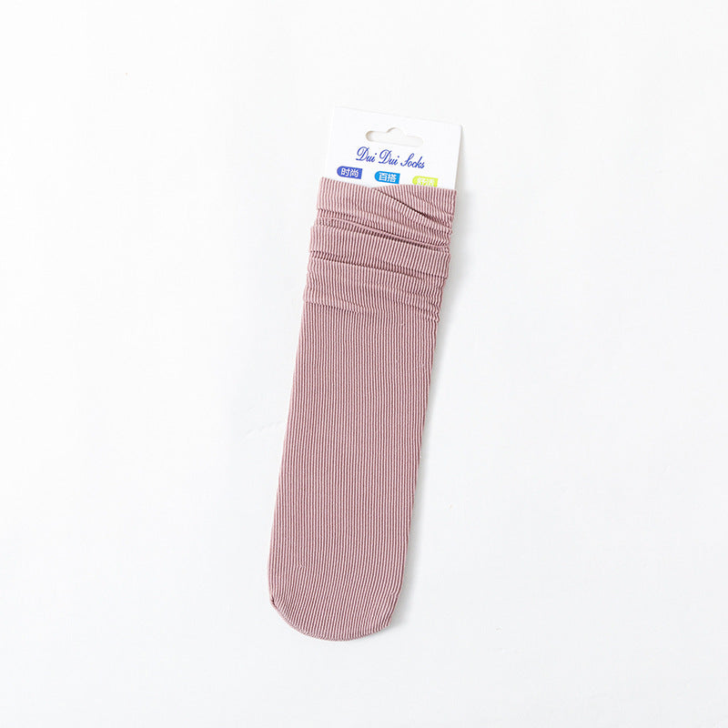 Ladies Velvet Solid Color Loose Mouth Socks