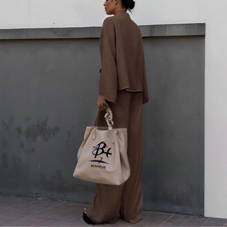 Women's Fashion SpringAutumn New Style High-end Shirt Pants Casual Suit