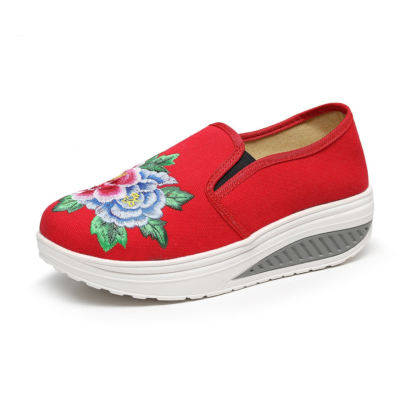 Casual Slip-on Student Shoes Embroidered Cotton Shoes