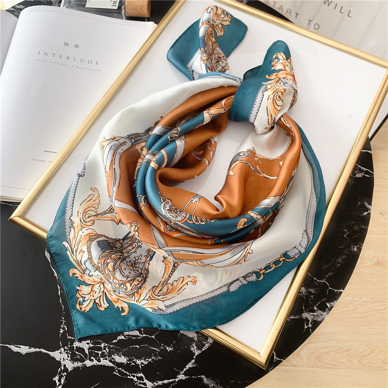 All-match Tying Bag Headband Color Matching Silk Scarf