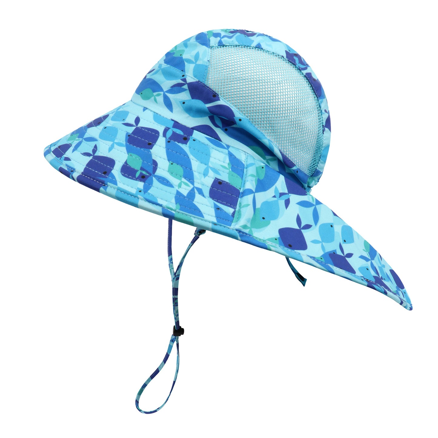 Children's Big Eaves Animal Printing Air-permeable Beachwear Neck Protection Bucket Hat Quick-drying Shawl Hat