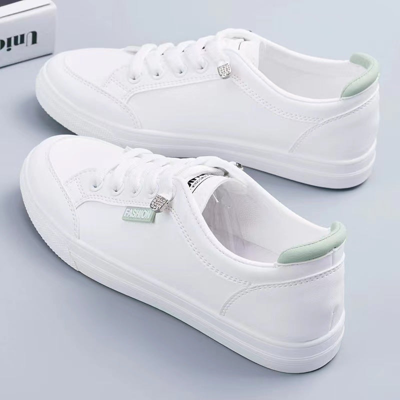 Womens Versatile White Flat Sneakers