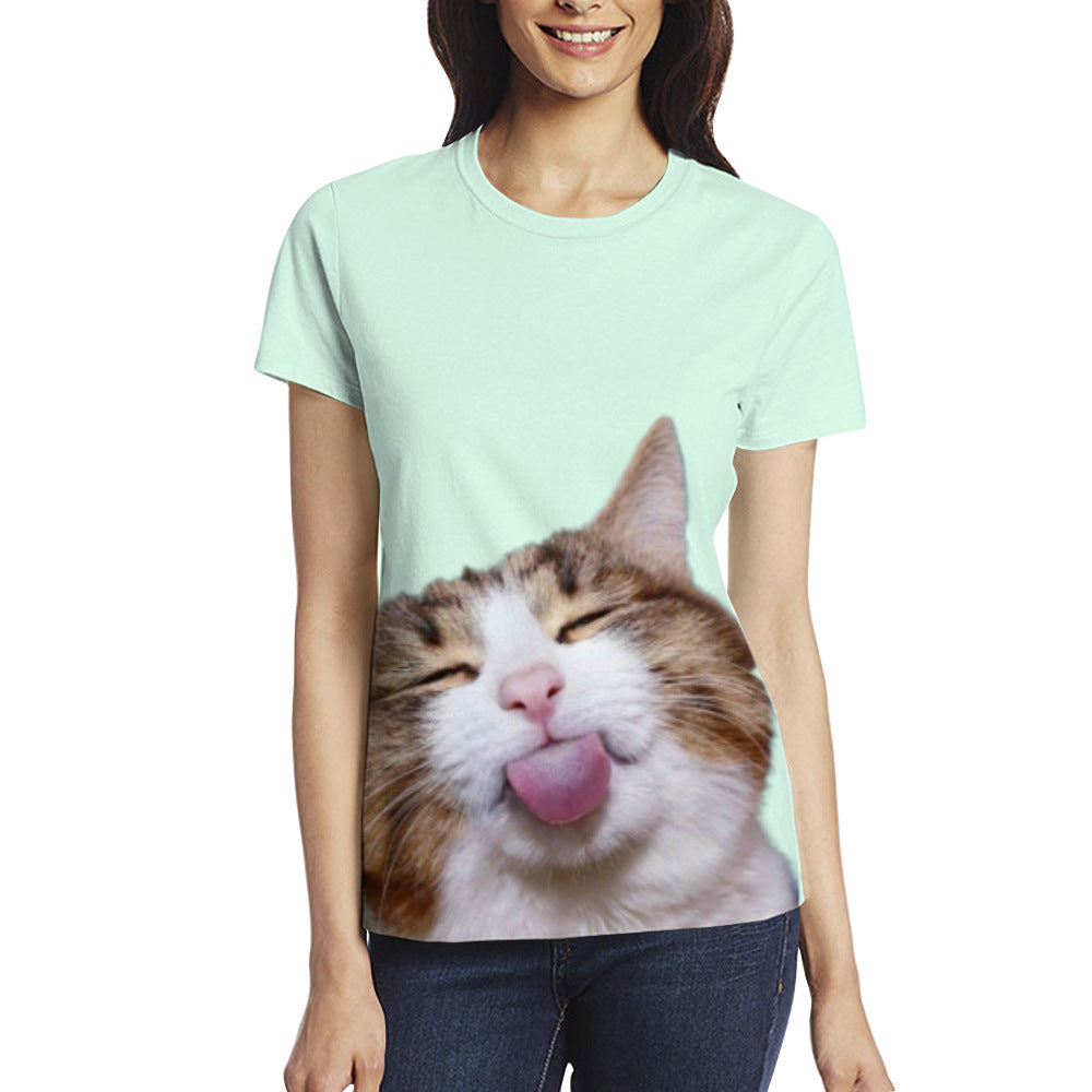 Creative Personalized 3D-printed Casual Womens Short-sleeve Top