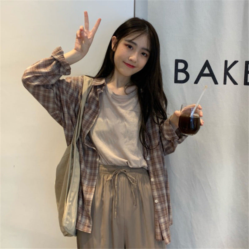Loose All-matching Student Japanese-style Retro Hong Kong Style Long Sleeve Top