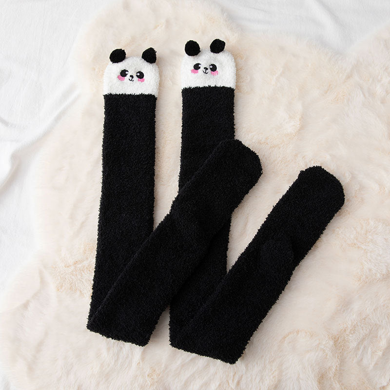 Autumn And Winter Long Coral Velvet Socks Women's Over The Knee Thickened