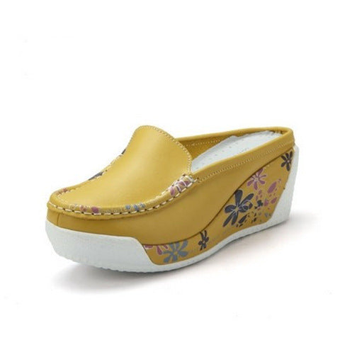 Women's Sandals And Slippers Wear Fashionable Thick-soled Slope Heels
