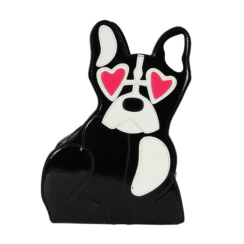 Fashion Cute Personality Puppy Dog Pu Shiny Crossbody Bag