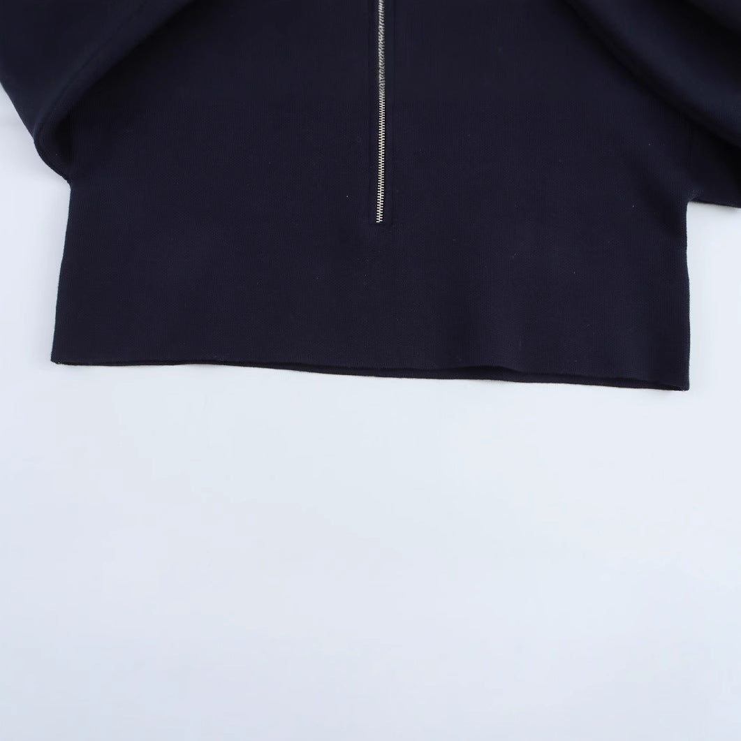 Women's Casual Sporty Knitted Short Sweatshirt