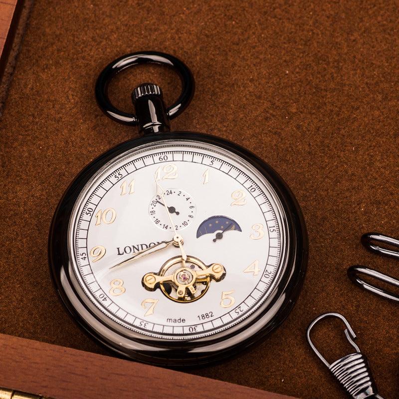 Starry Sky Open-Back Mechanical Pocket Watch