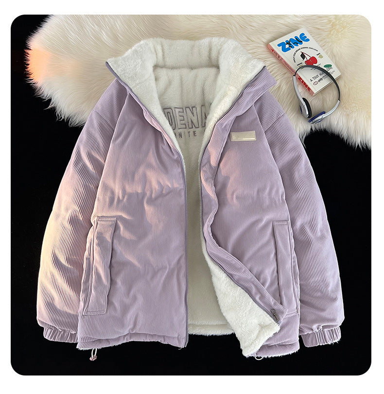 Thickened Double-sided Wear Berber Fleece Cotton Coat Cotton-padded Clothes For Men And Women