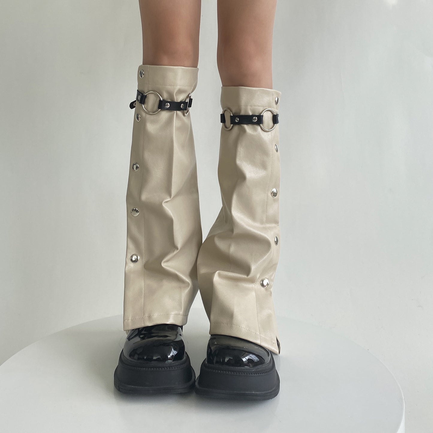 Millennium Sweet Cool Female Autumn And Winter Genuine Leather Leg Warmer