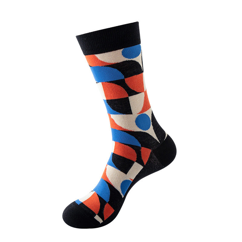 Niche Trendy Mid Tube Socks Couple Geometric