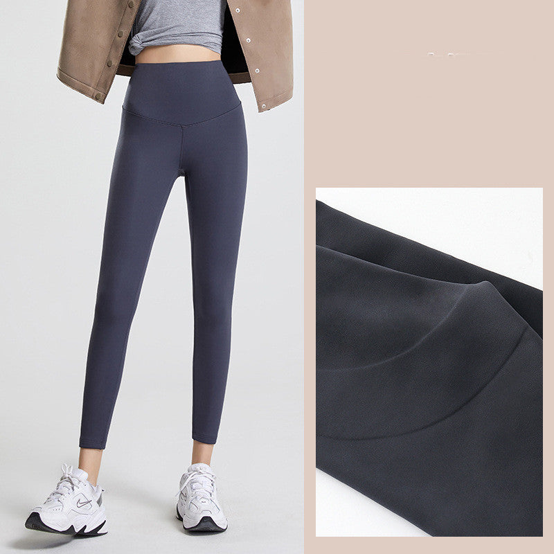 Dame-leggings i hajskindfleece med mavekontrol og hoftefokus