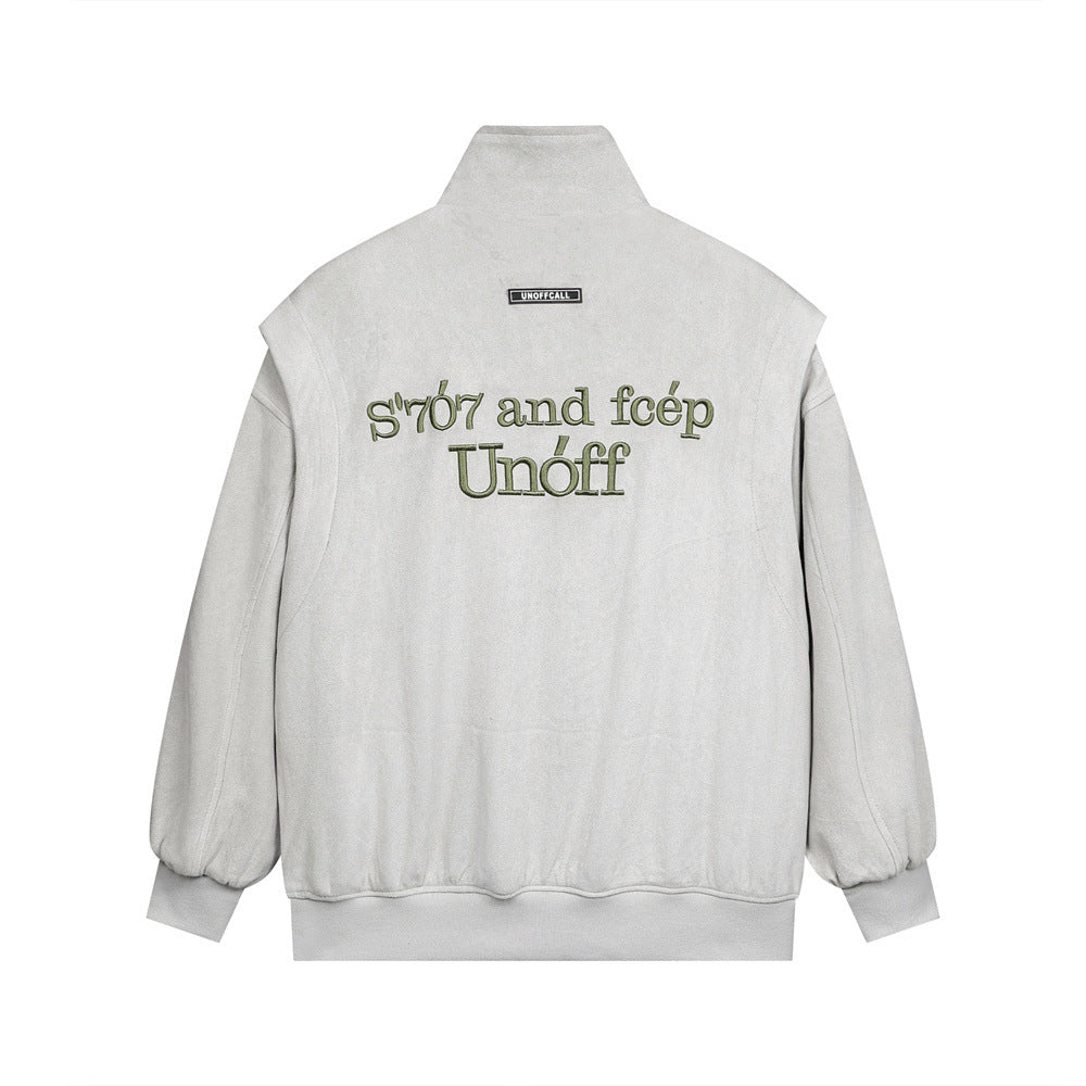 Fashion Brand High Street Embroidery Letter Tooling Stand Collar Jacket For Men