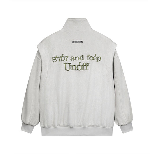 Fashion Brand High Street Embroidery Letter Tooling Stand Collar Jacket For Men