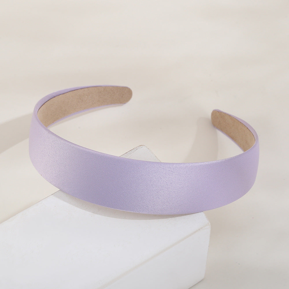 Color Elegant Headband Solid Color Baidu Headband Wide Fabric High Skull Top Headband