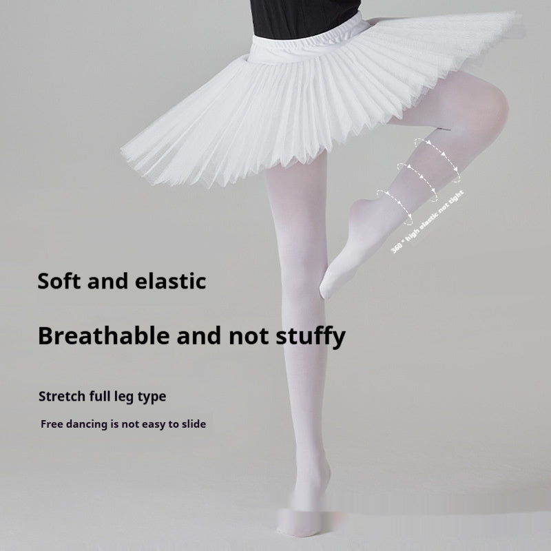 White Children Dance Skinny Slimming Stockings