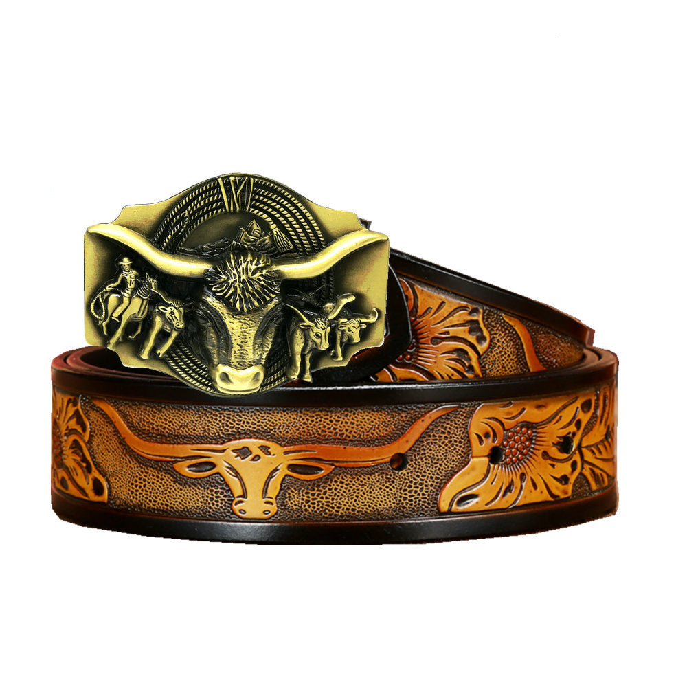 Western Denim Natural Year Cowhide Craft Belt