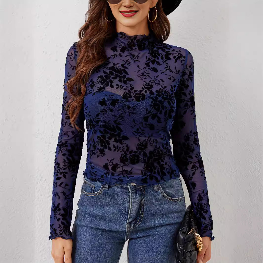 Single Layer Bra-free Stand-collar Gauze Undershirt