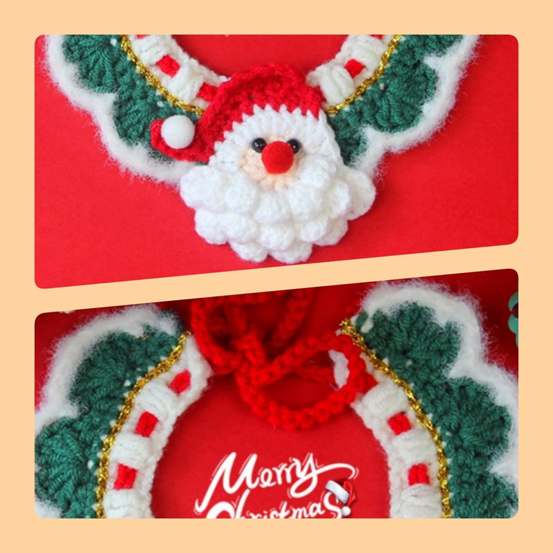 Adjustable Christmas Knit Pet Collar, Crochet Elk Pattern For Cats, Dogs & Pets, Comfortable,Stylish,
