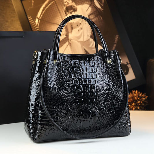Stylish Textured And Colorful Crocodile-Print Womens Shoulder Bag