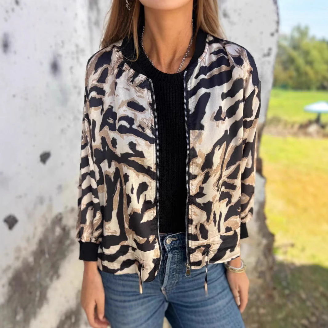 Women's Drawstring Thin Section Zipper Jacket