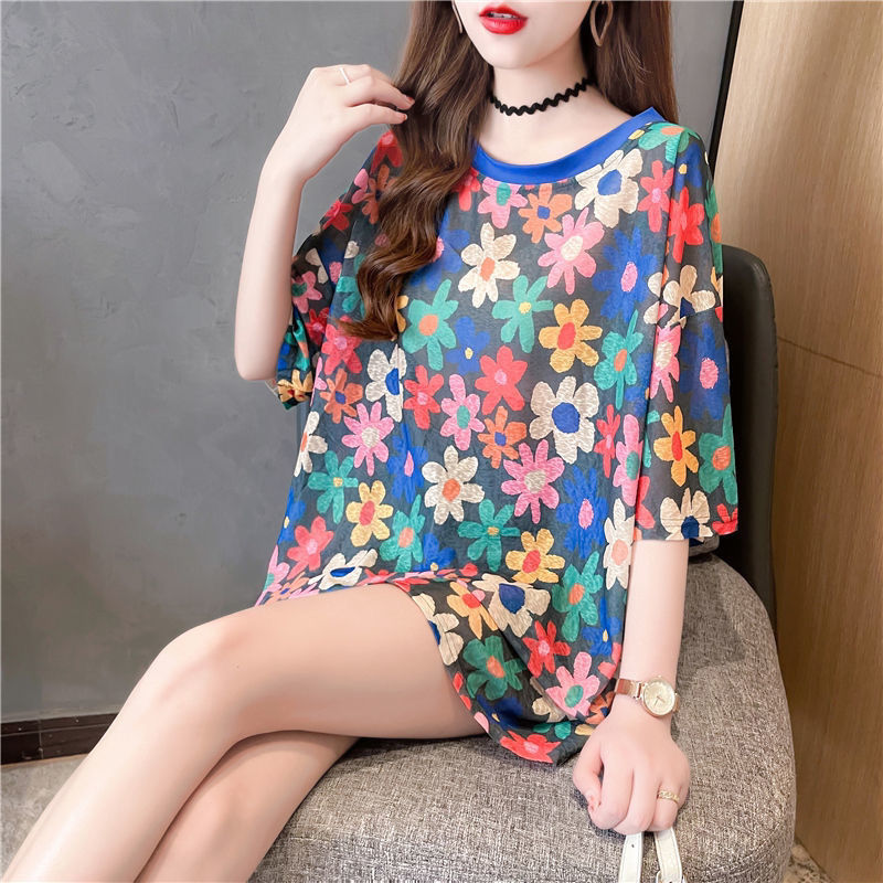 Short-sleeved Loose Plus Size Women's Mid-length Clothing