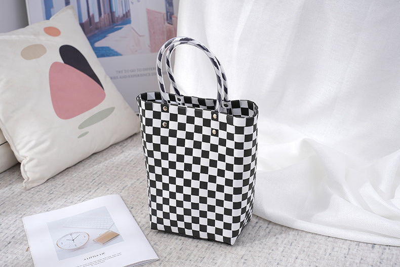 Women's Fashion Diagonal Basket Woven Bag