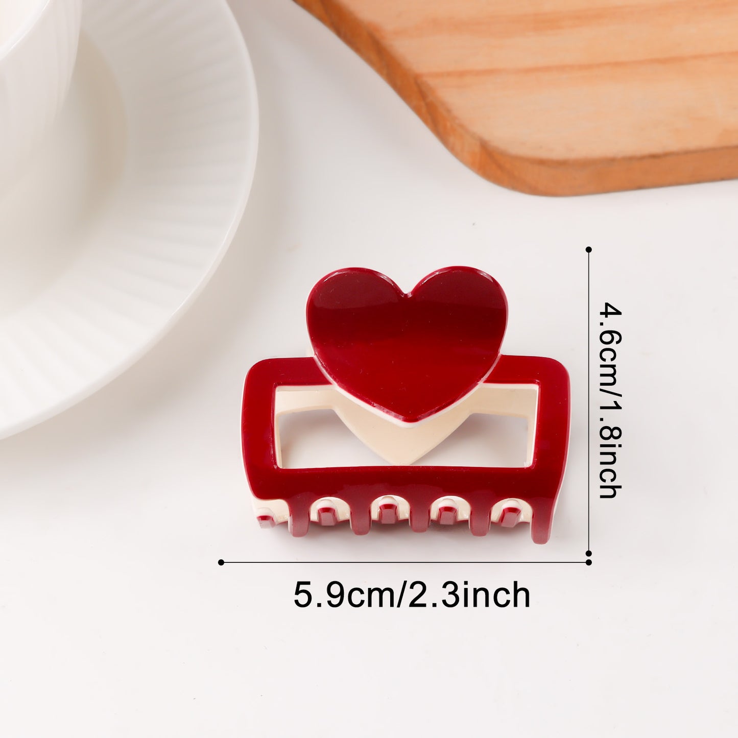 Valentine's Day Heart Shaped Color Block Fresh Sweet Updo Shark Clip