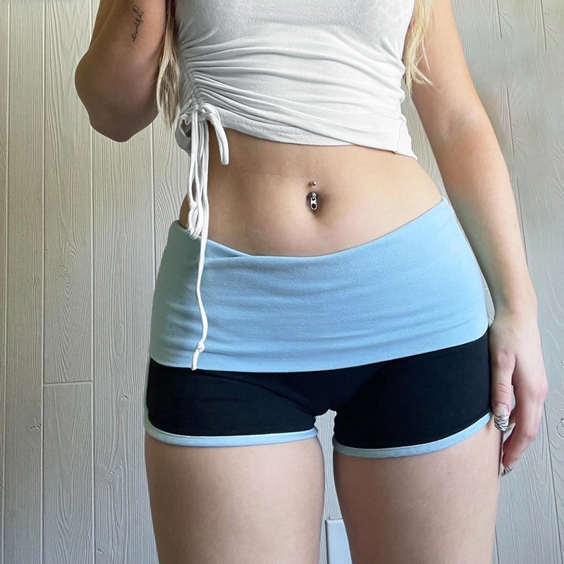 Slim Fit Hot Girl Home Pants Casual Shorts Women's Summer Stitching Contrast Color