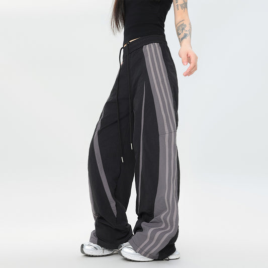 Striped American Paratrooper Pants Autumn Thin Ankle-tied